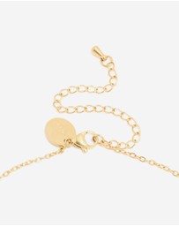 Lovisa - Waterproof Gold Plated Stainless Steel July Red Cubic Zirconia Birthstone Necklace & Earrings Set