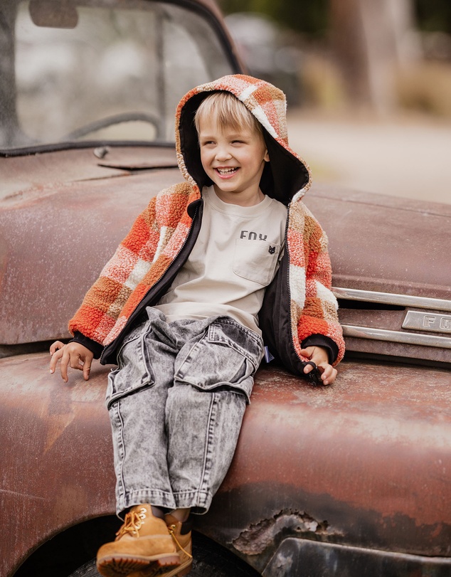 Fox & Finch - Washed Black Pull On Cargo Jeans 3-7 Yrs