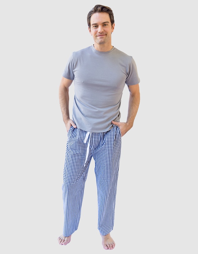 Sant And Abel - Men's Hepburn Gingham Navy PJ Pants