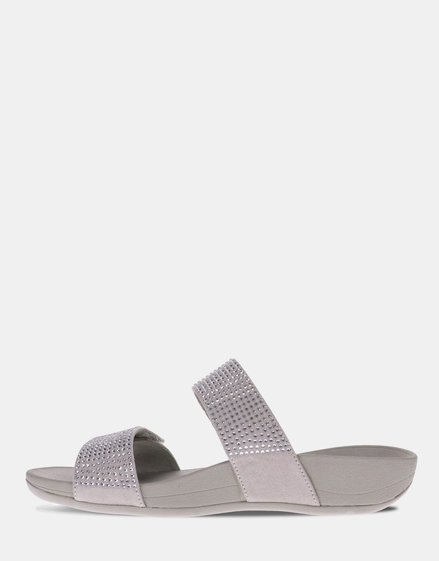 Mia Vita - Avoca Slide Sandal - Silver Rhinestone