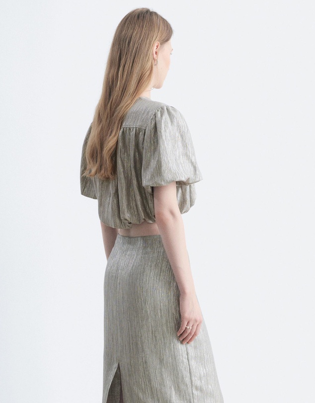 & Other Stories - Gathered Metallic Blouse