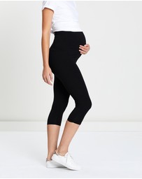 Angel Maternity - Maternity 2-Pack Basic Capri Length Leggings