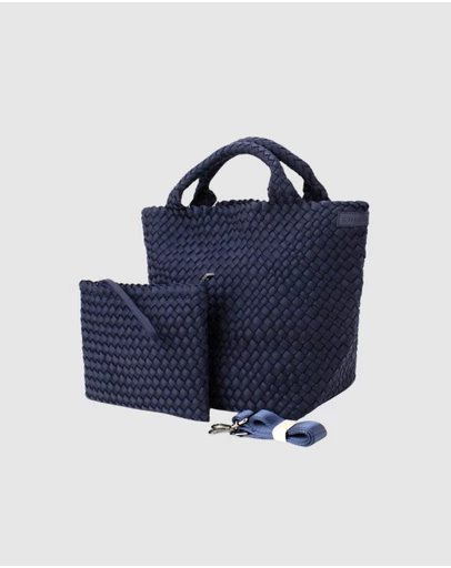 Chuchka - Woven Neoprene Shoulder Tote - Navy