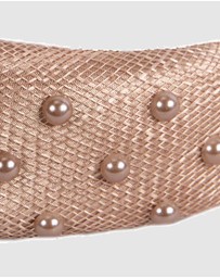 Max Alexander - Taupe Sinamay Racing Fascinator Headband
