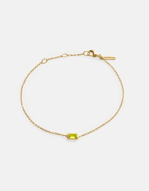 Kirstin Ash - Baguette Birthstone Bracelet August Peridot