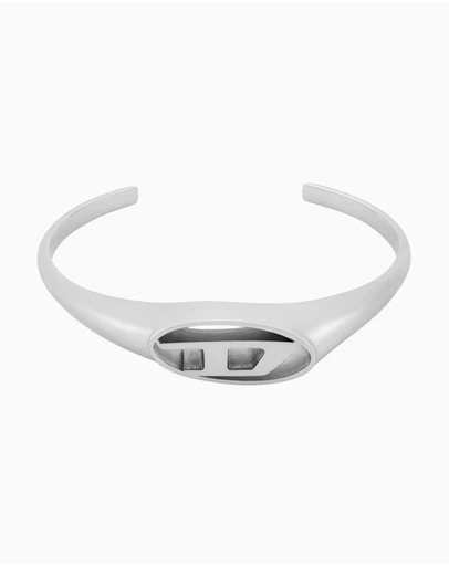 Diesel - Oval D Logo Silver Tone Bracelet