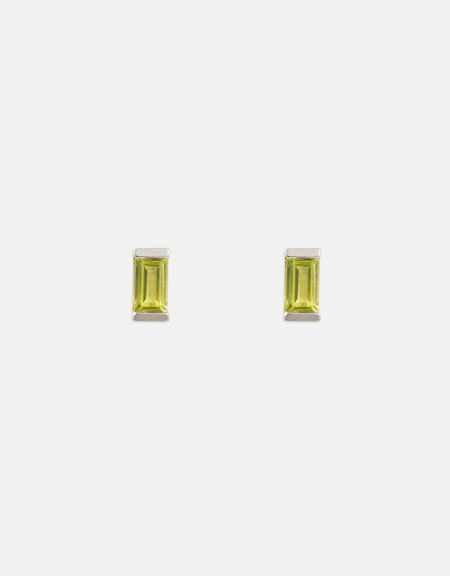 Kirstin Ash - Baguette Birthstone Studs August - Peridot