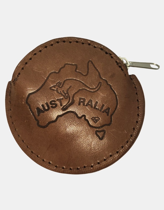 Jacaru - Jacaru 5530 Coin Purse with Australia Map, Kangaroo Leather
