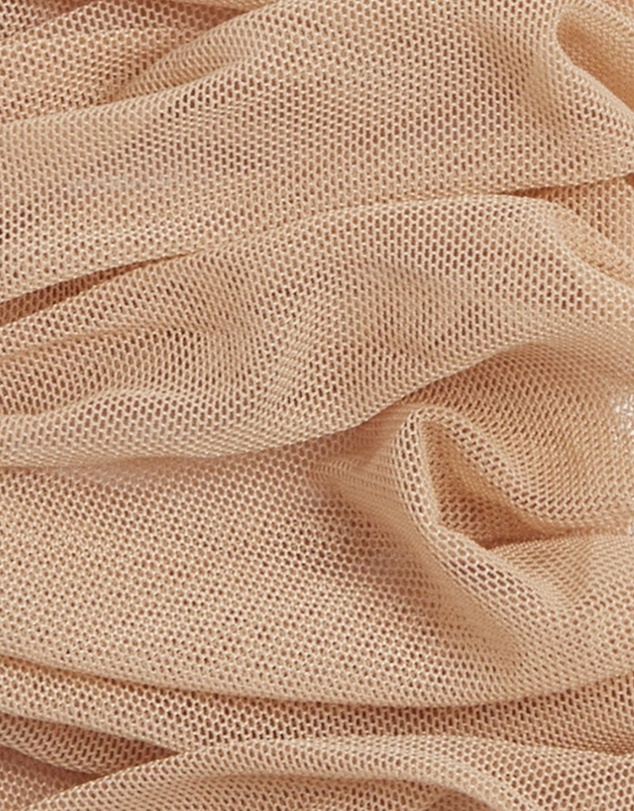 High Heel Jungle - Ariana Ruched Mesh Opera Glove - Nude