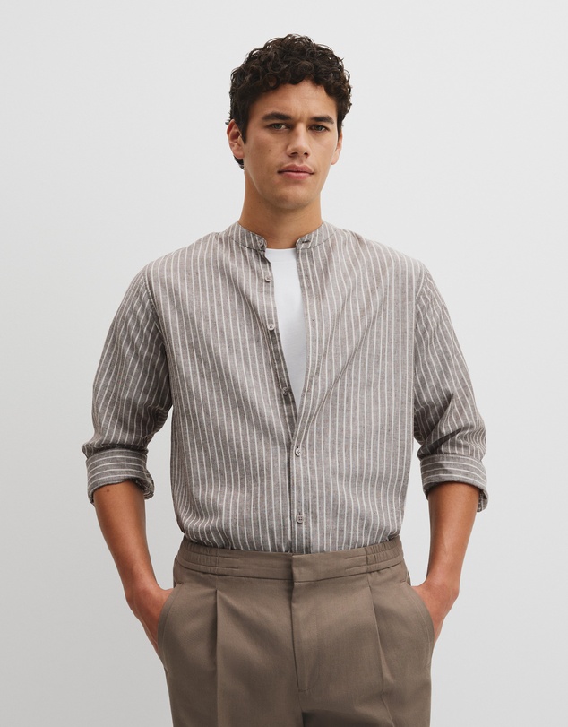 Country Road - Regular Fit Cotton Linen Standard Collar Shirt