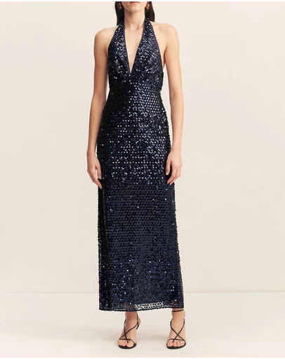 Shona Joy - Everly Plunged Cross Back Maxi Dress
