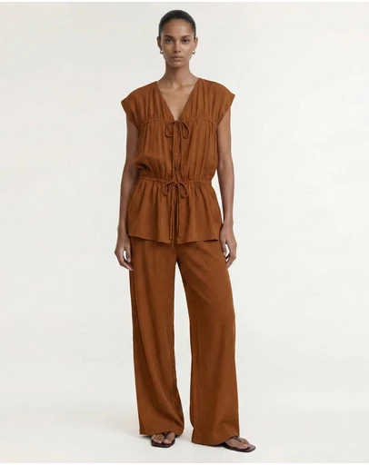 Staple the Label - Solene Tie Front Top