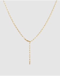 Elli Jewelry - Necklace Y-chain Links Oval Coarse Timeless in 925 sterling silver Gold Plated