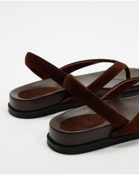 AERE - Suede Sling Back Leather Thongs