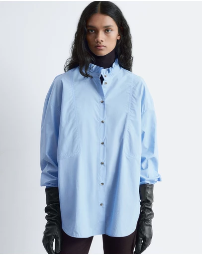 & Other Stories - Long Stand-Collar Cotton Shirt