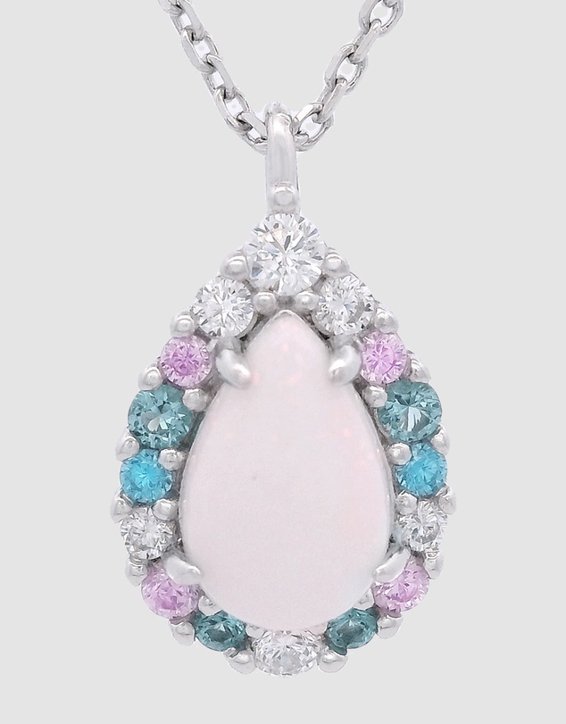Georgini - GEORGINI WISTERIA CREATED OPAL FLORIBUNDA PENDANT SILVER