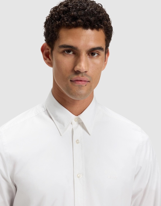 BOSS - Regular-Fit Shirt in Cotton Poplin With Embroidered Logo