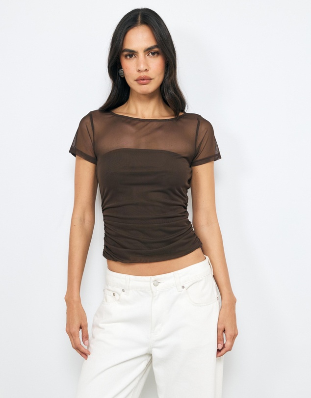 AERE - Bandeau Lined Mesh Tee