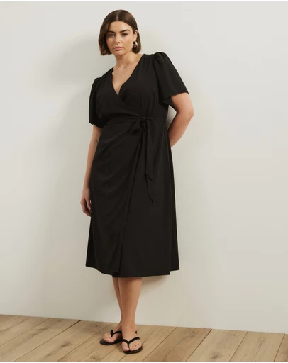 Atmos&Here Curvy - Daisy Flutter Sleeve Midi Dress