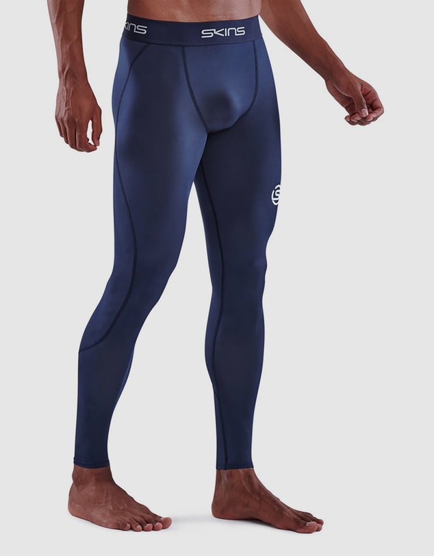 SKINS - SKINS Compression Men's Series-1 Running/Gym Long Tight Navy Blue