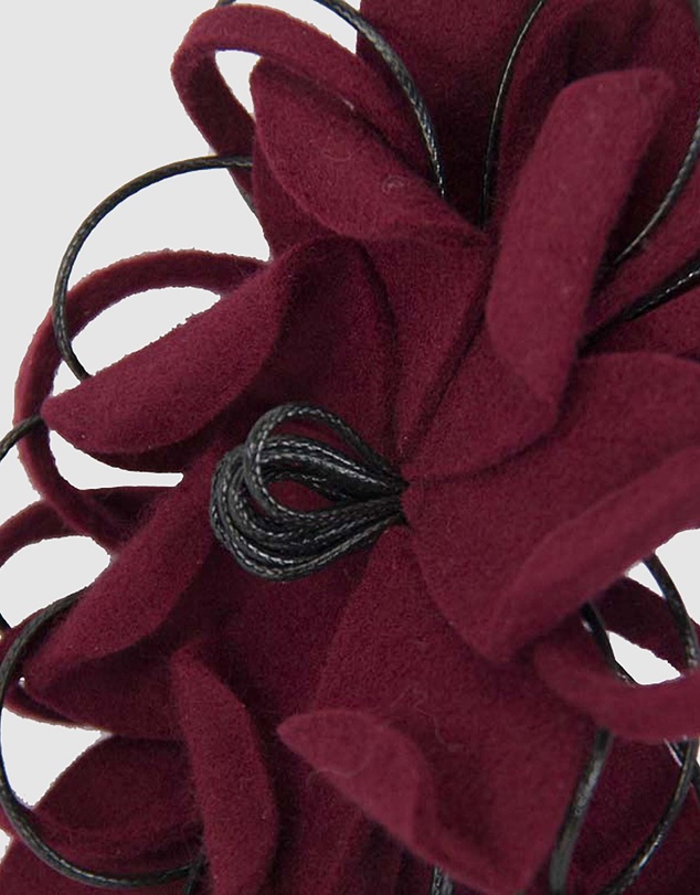 Max Alexander - Felt Burgundy Flower Winter Racing Fascinator