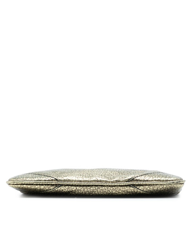 Pre-Loved by Azura Reborn - Pre-Loved Metallic Grained Leather Wristlet Clutch