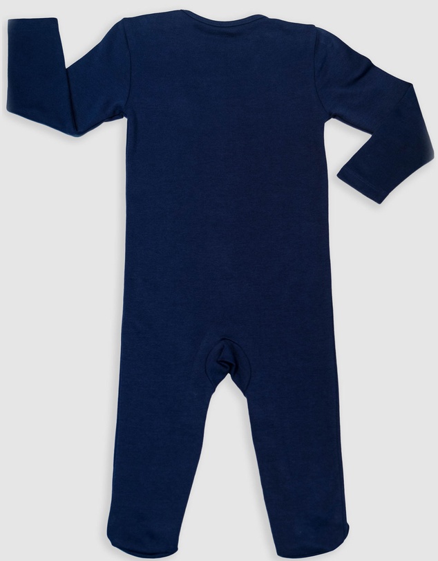 B Free Intimate Apparel - Baby Snap Button Sleepsuit with Booties - 100% Organic Cotton - Navy Koala