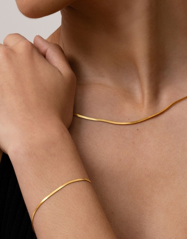 SAINT VALENTINE - Sphinx 2mm Snake Chain Bracelet - Gold