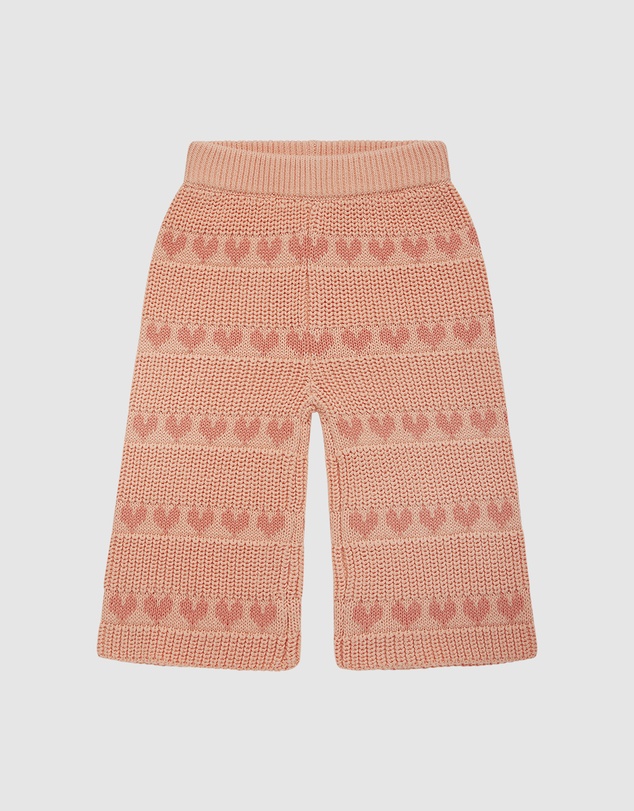 Kynd Baby - Knit Flare Pant in Pink Heart