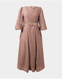 Forcast - Marlie Puff Sleeve Midi Dress