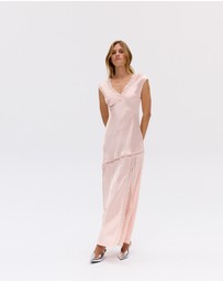 Third Form - Sevin Lace Trim V Neck Dress