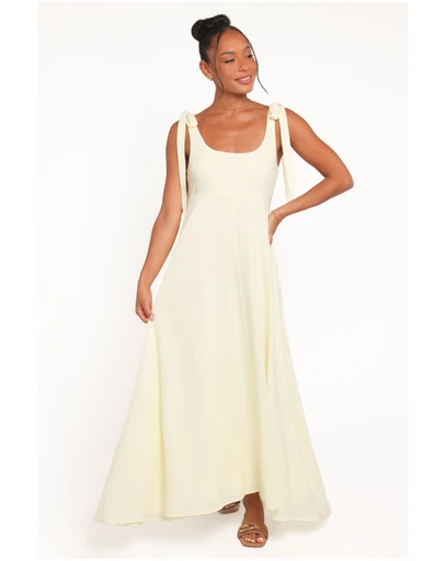 Petal & Pup - Valara Tie Shoulder Maxi Dress - Butter Yellow
