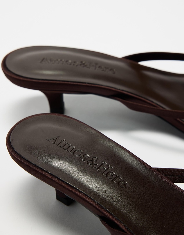 Atmos&Here - Oceane Satin Kitten Heel Sandals