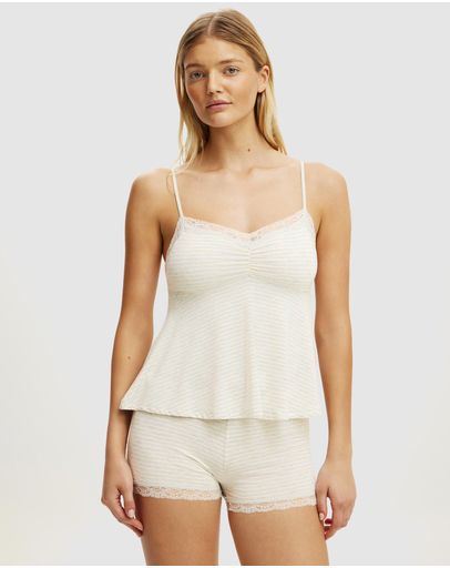 Lucy Stripe Light Grey Marle & Banana Whip