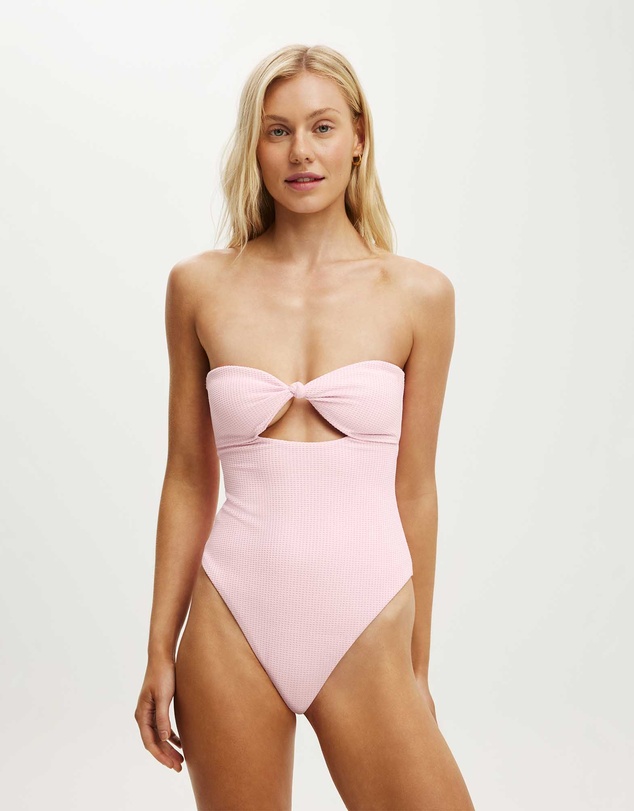Cotton On Body - Strapless Knot Front One Piece Brazilian