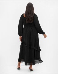 City Chic - Plus size Shayla Long Sleeve Maxi Dress - black
