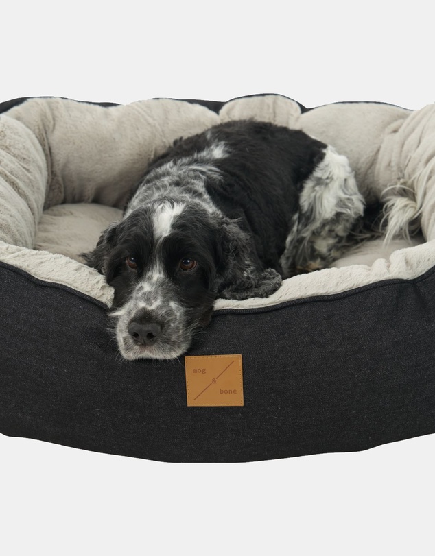 Mog & Bone - 4 Seasons Reversible Circular Dog Bed - Black Denim