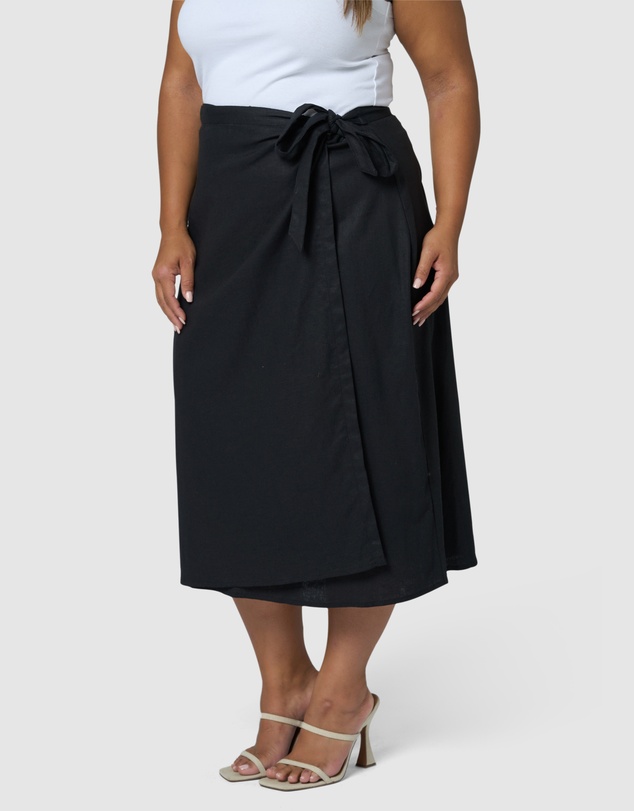 Something 4 Olivia - Gina Linen Wrap Skirt