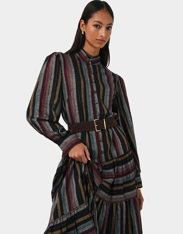 Forcast - Roxana Linen Tiered Maxi Dress