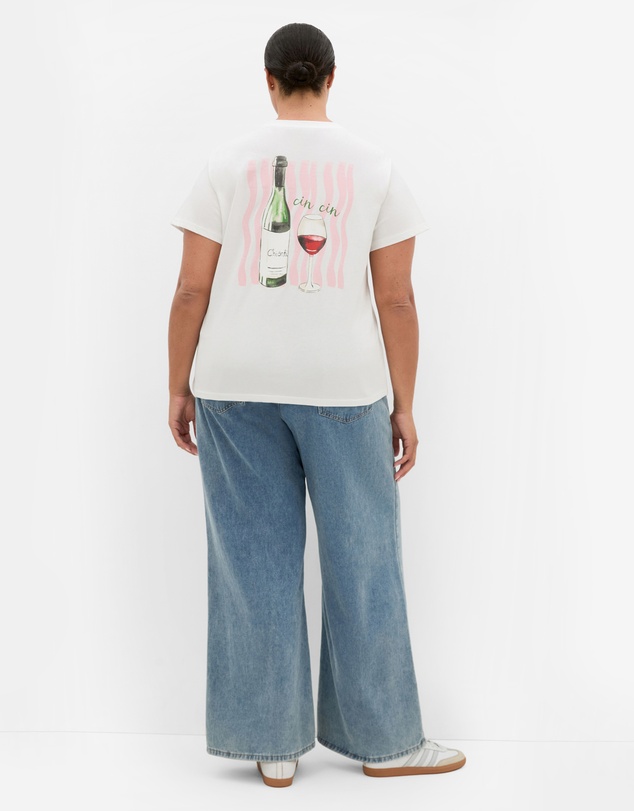 City Chic - Plus size Sammy Cin Cin Tee - ivory
