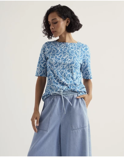 Seasalt - Poisson Printed T-Shirt in GOTS-Certified Organic Cotton Jersey