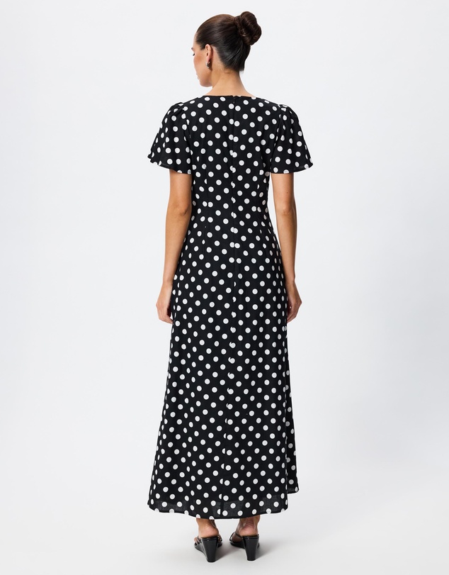 Tussah - Merlyn V Neck Polka Dot Midi Dress