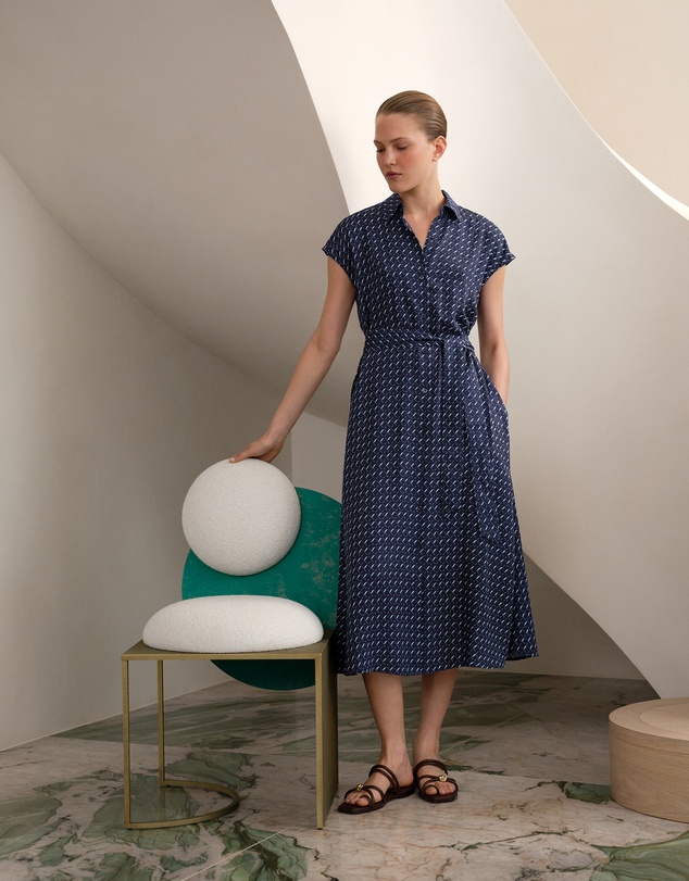 Trenery - Cavelle Cap Sleeve Shirt Dress in Night Sky