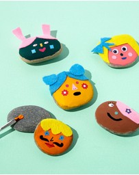 Journey Of Something - Kids Rock Painting Kit - Cool Faces