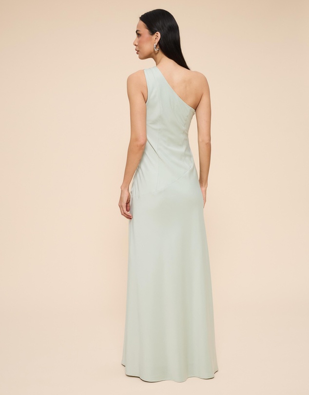 CHANCERY - Hallie Satin One Shoulder Drape Maxi Dress