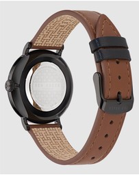 Ted Baker - Staciie Gents IP Black Tan Leather Watch