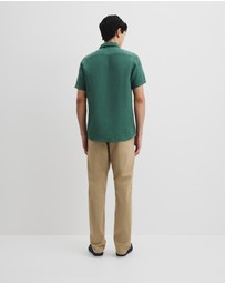 Country Road - Organically Grown Linen Regular Fit Short Sleeve Shirt