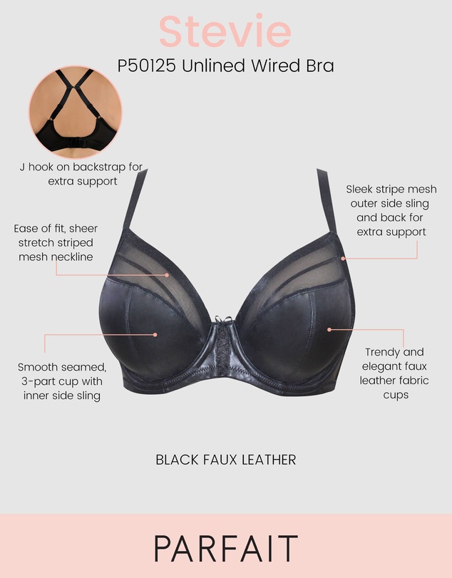 Parfait - Stevie Faux Leather Unlined Wired Full Bust Bra
