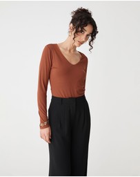 Forcast - Isla V-Neck Bamboo Top