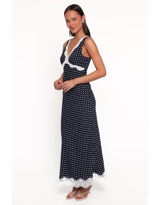 Petal & Pup - Jeanette Midi Dress - Navy/White Polka Dot